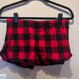 Women’s Buffalo Plaid XS Sleepwear Shorts Boxer Shorts Buffalo Check Red Black